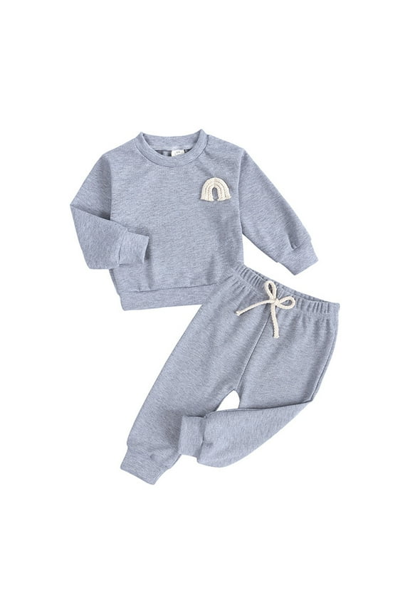 Town Fall Outfits for Toddler Girl Boy Long Sleeve Top and Long Pants Set Toddler Sweatsuits