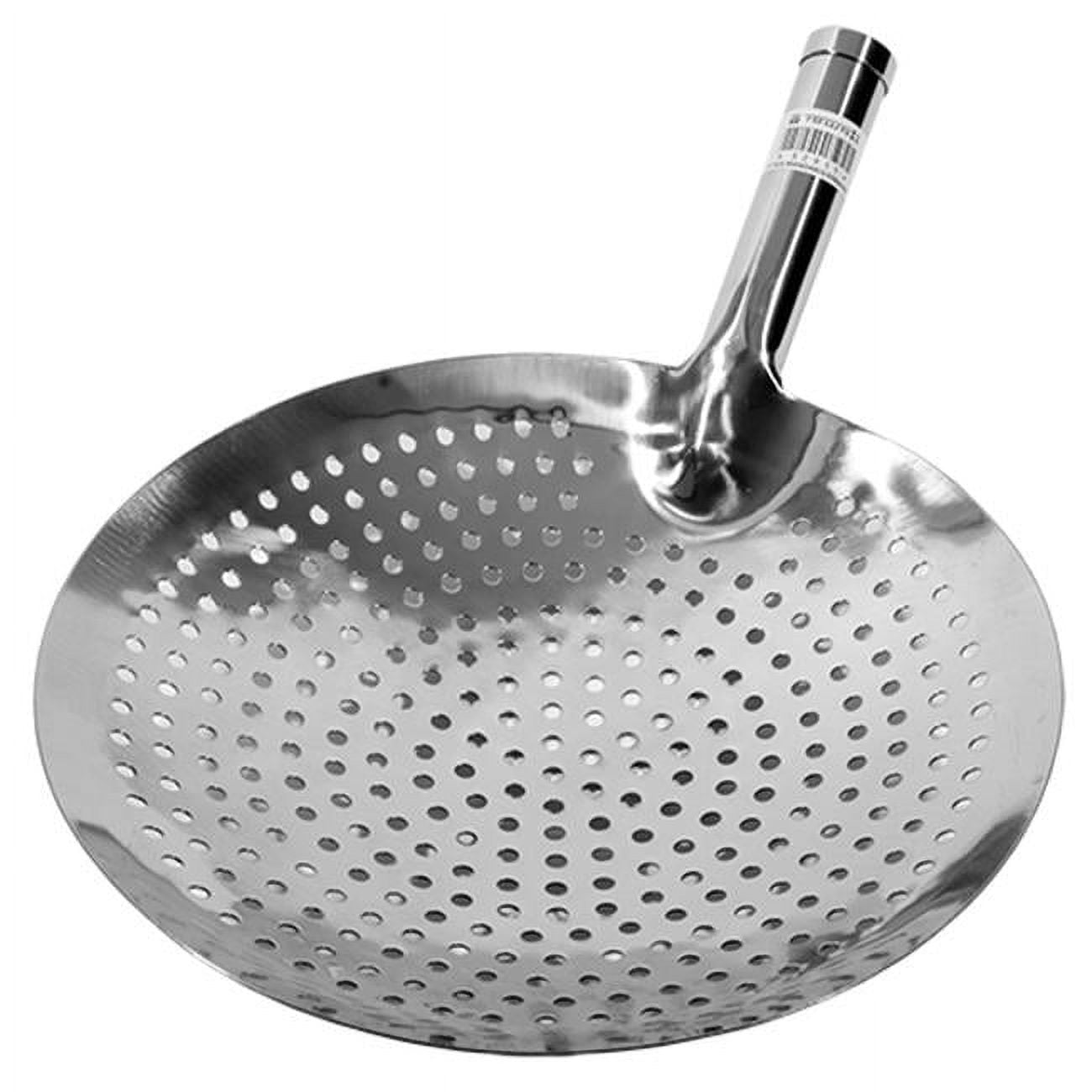 11" Stainless Steel Perforated Round Mandarin Skimmer
