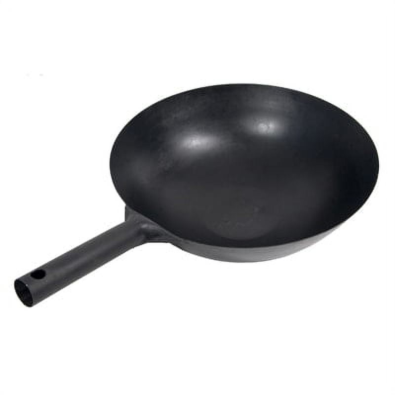 14-Inch Black Steel Mandarin Wok with Welded Handle