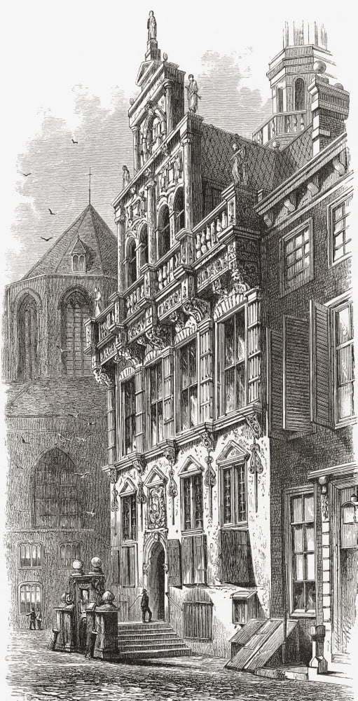 Town Hall The Hague The Netherlands In The 19Th Century From Pictures From Holland By Richard Lovett Published 1887 Canvas Art - Ken Welsh Design Pics (11 x 21)