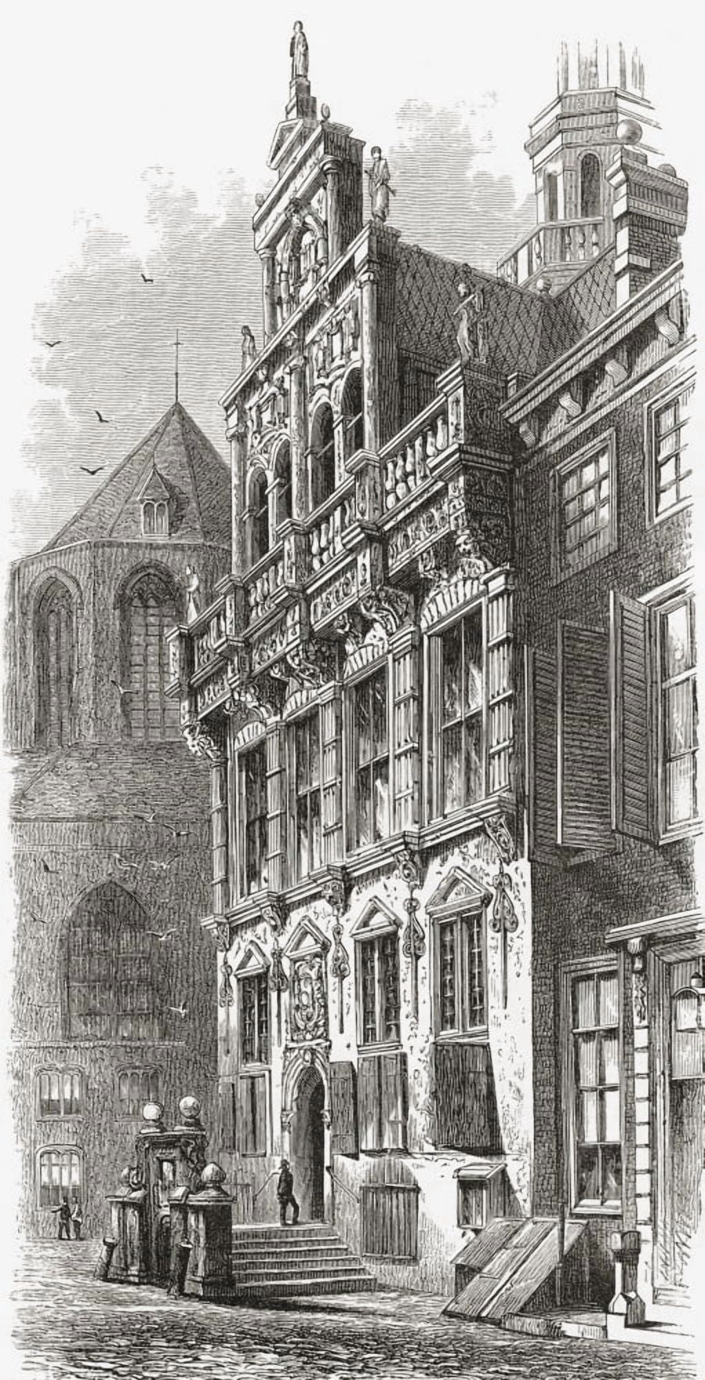Town Hall The Hague The Netherlands In The 19Th Century From Pictures From Holland By Richard Lovett Published 1887 Canvas Art - Ken Welsh Design Pics (22 x 42)