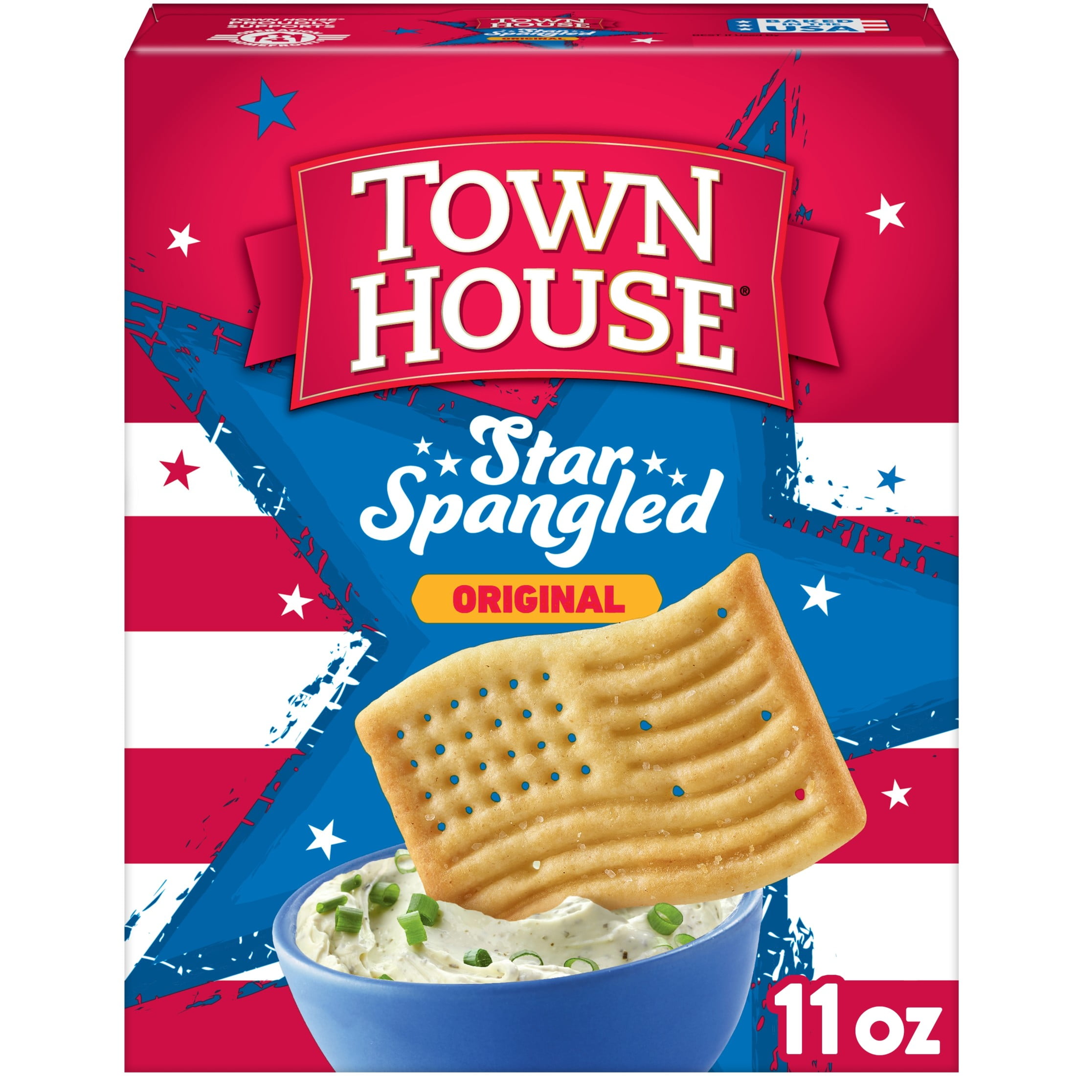 Town House Original Star-Spangled Crackers, Party Snacks, 11 oz