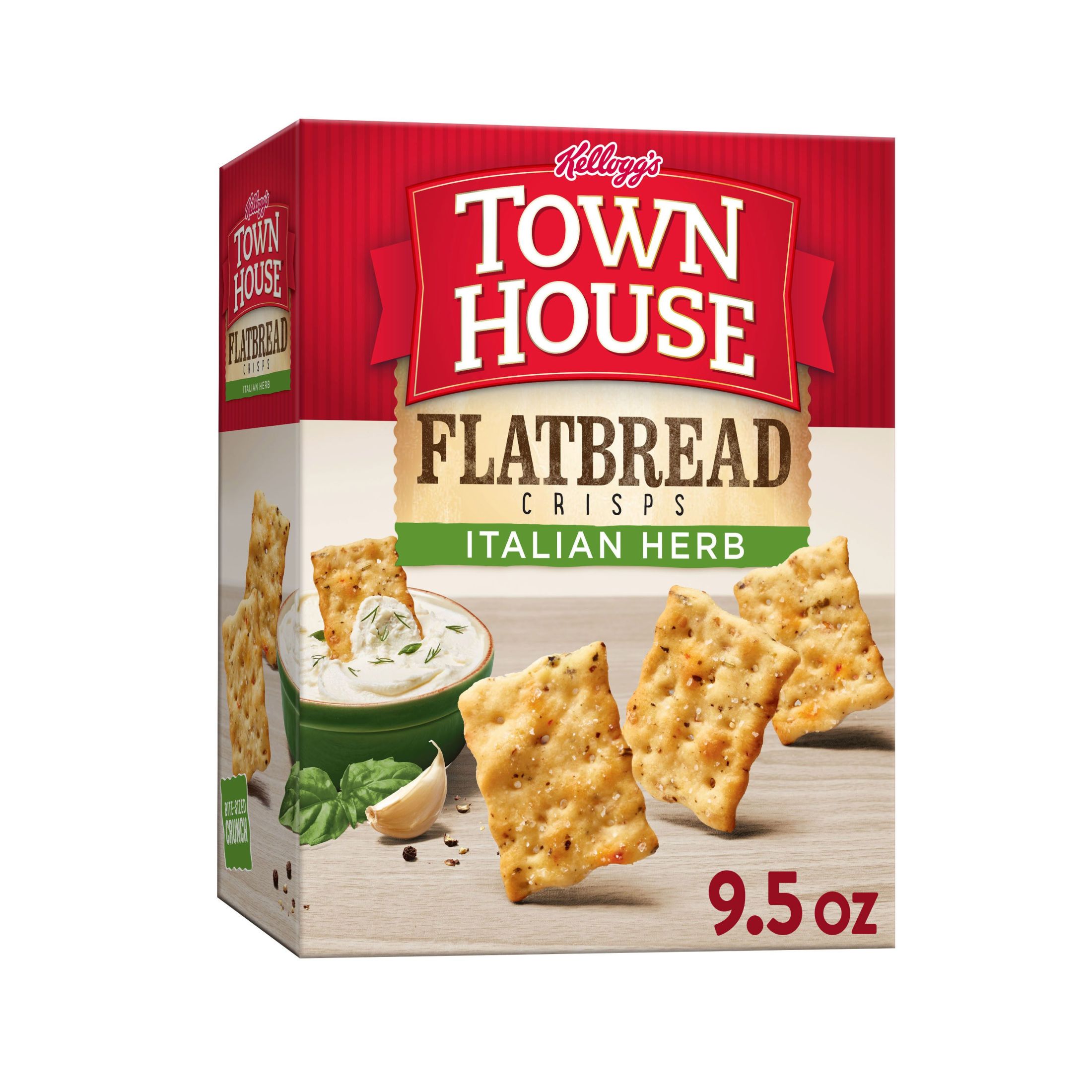 Town House Flatbread Crisps Italian Herb Oven Baked Crackers, Party Snacks, 9.5 oz - image 1 of 10