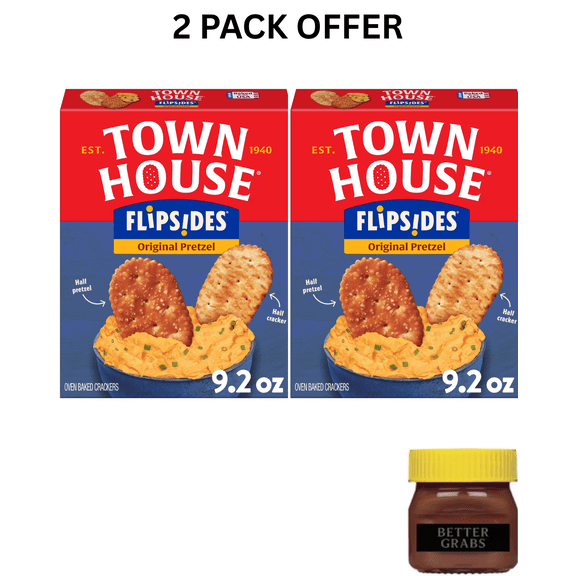 Town House FlipSides Original Oven Baked Crackers, ( 9.2 oz ) Salty Snacks,