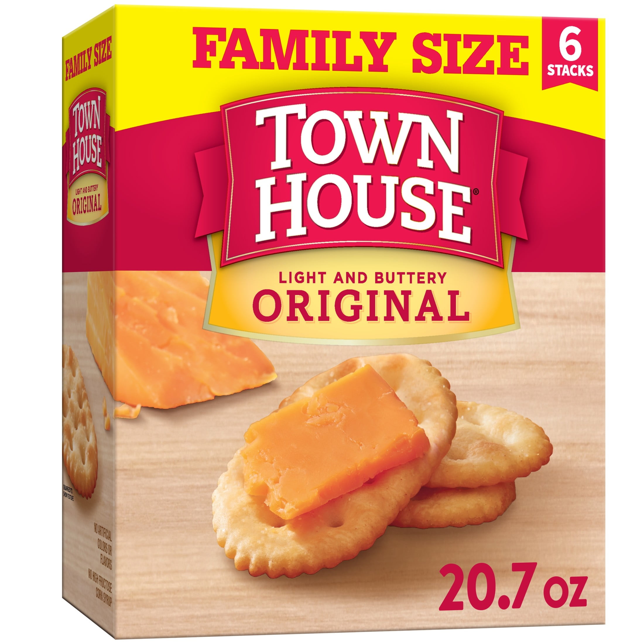 Town House Original Oven Baked Crackers, Lunch Snacks, 20.7 oz