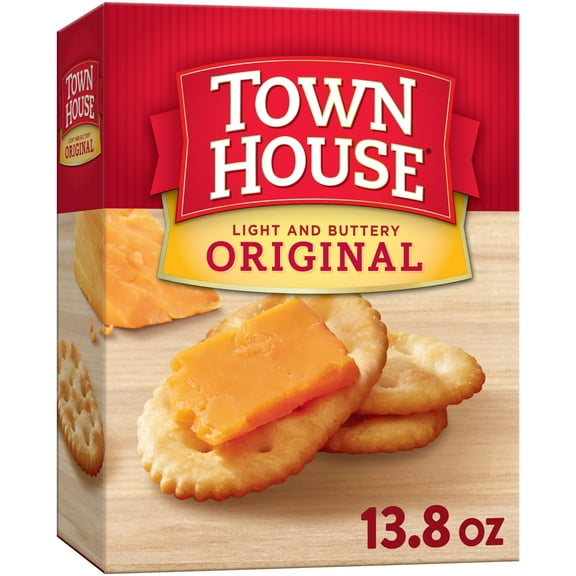 Town House Original Oven Baked Crackers, Salty Snacks, 13.8 oz