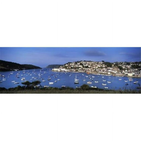 Town On An Island Salcombe South Hams Devon England Poster Print, 18 x 6