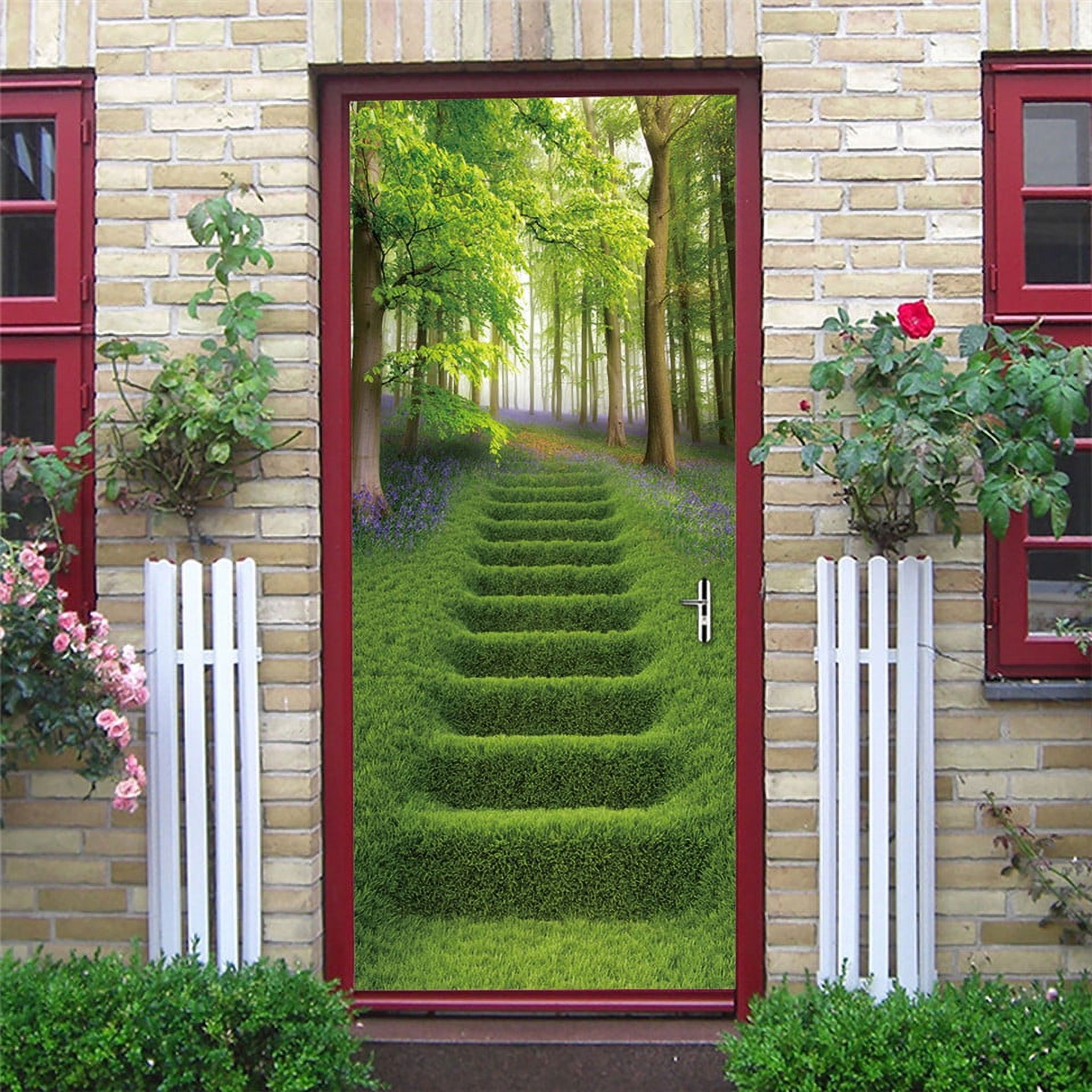 Sliding Sticker Town Sliding Glass Door Sticker Room Decoration DIY Self Stick ...