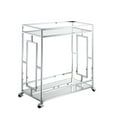 thumbnail image 1 of Town Square Bar Cart, Clear Glass, Mirror & Chrome, 1 of 1
