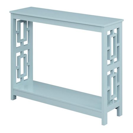 Town Square Console Table with Shelf - Sea Foam Blue