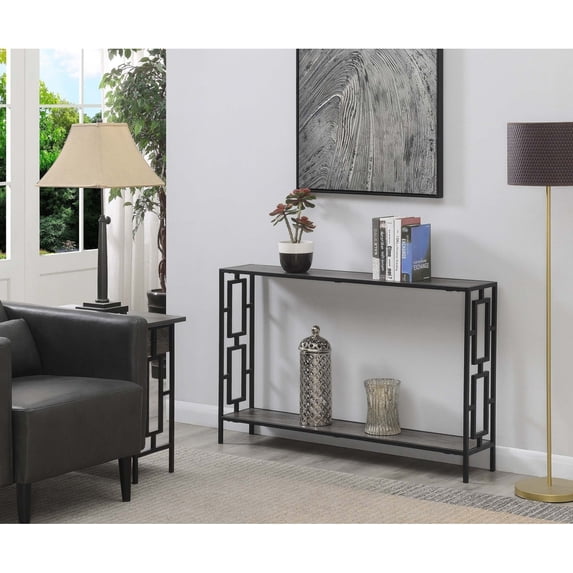 Town Square Metal Frame Console Table with Shelf