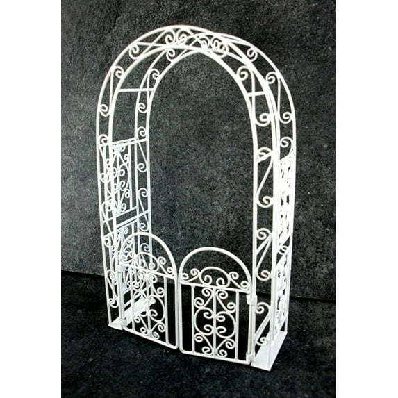 1:12 Scale White Arbor with Gate #Eiwf531