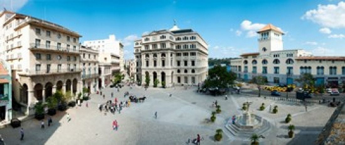 Town Square Plaza De San Francisco Old Havana Havana Cuba Canvas Art - Panoramic Images (30 x 13)
