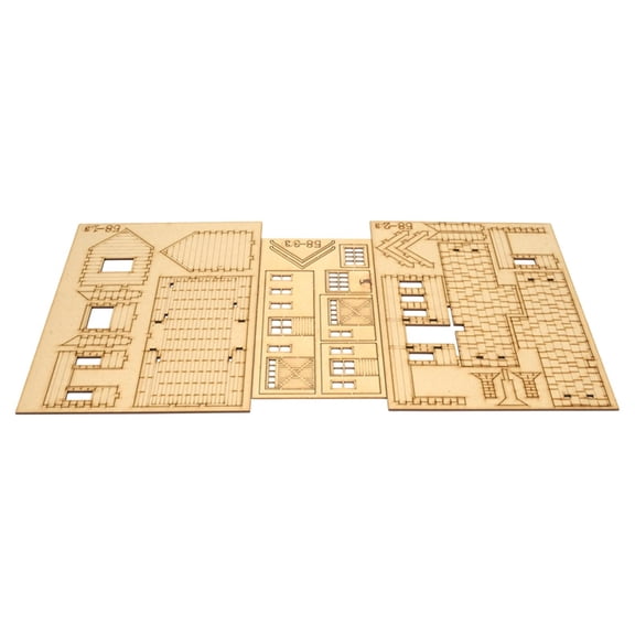 Town Station Building Model Assembly Kit Train Station Model Micro House Decor Pack Wooden Material for Collectors