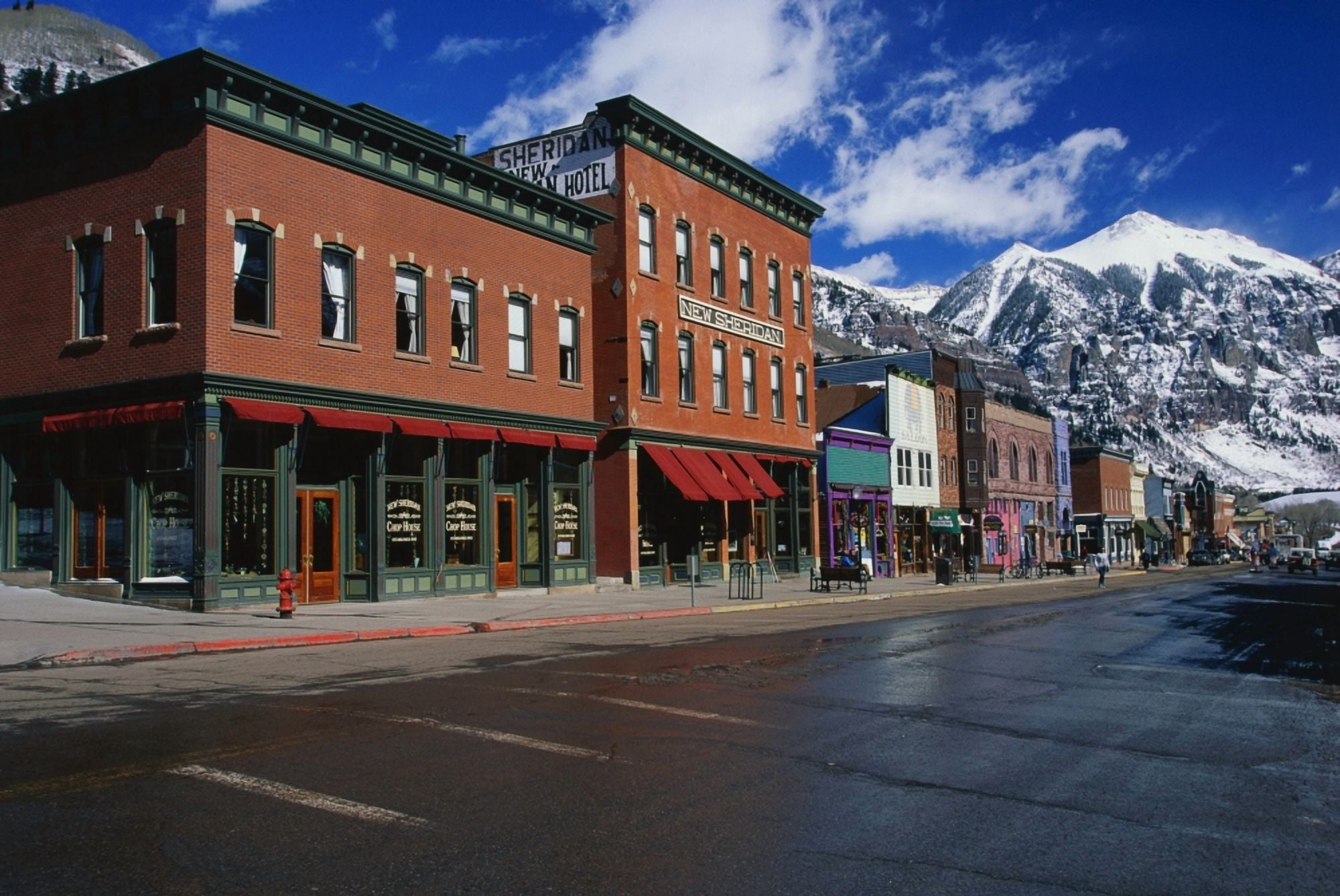 Town Stores Telluride CO Canvas Art - Panoramic Images (36 x 12)