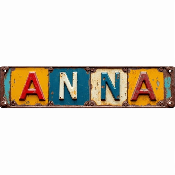 Town Street Tin Sign 16*4 Inch ANNA Wall Art for Home Garage Bar Vintage Decor
