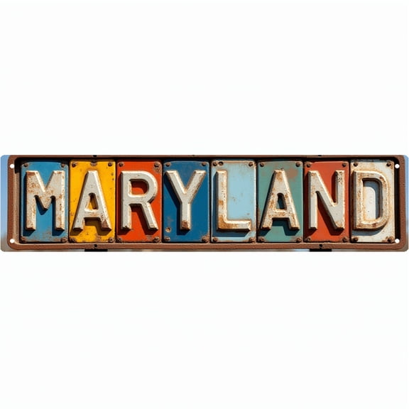 Town Street Tin Sign 16*4 Inch MARYLAND HEIGHTS Wall Art for Home Garage Bar Vintage Decor