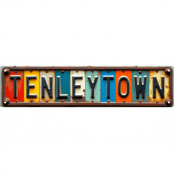 Town Street Tin Sign 16*4 Inch TENLEYTOWN Wall Art for Home Garage Bar Vintage Decor