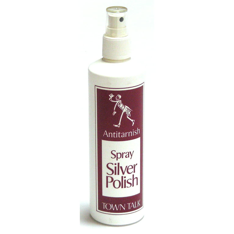 Town Talk Anti-Tarnish Silver Polish Spray (8.5 Oz) Non-Toxic Metal Polish  for Restoring Shine and Protecting Silver, Silver Jewelry and Flatware 