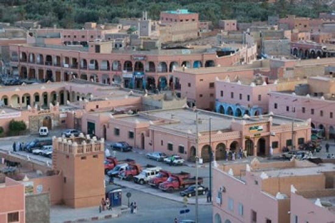 Town View Tinerhir Morocco Canvas Art - Walter Bibikow DanitaDelimont (34 x 23)