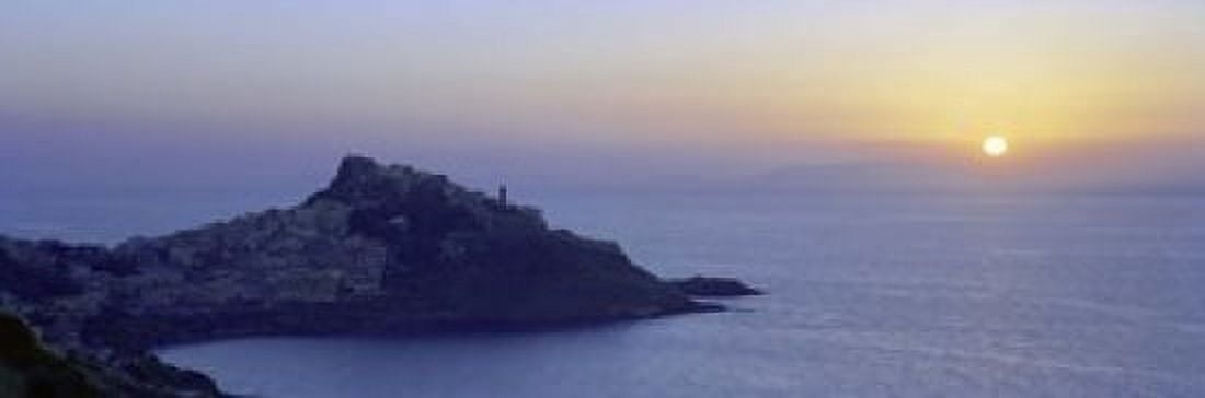 Town at a coast Castelsardo Sassari Sardinia Italy Canvas Art - Panoramic Images (18 x 6)