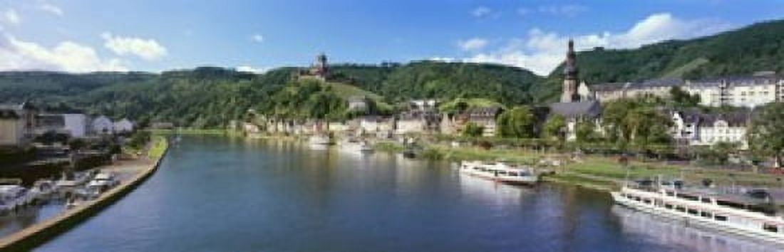 Town at the riverside Mosel River Cochem Rhineland-Palatinate Germany Canvas Art - Panoramic Images (18 x 6)