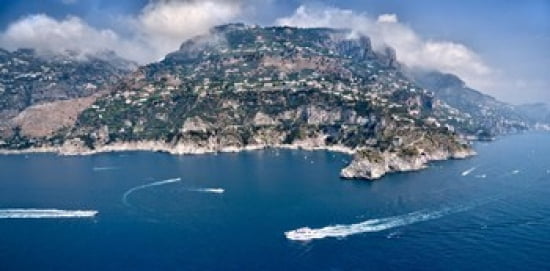 Town at the waterfront Amalfi Coast Salerno Campania Italy Canvas Art - Panoramic Images (24 x 12)