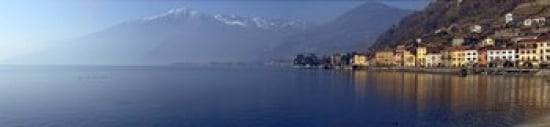 Town at the waterfront Domaso Lake Como Como Lombardy Italy Canvas Art - Panoramic Images (40 x 10)