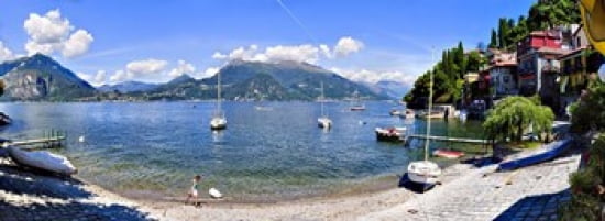 Town at the waterfront Lake Como Como Lombardy Italy Canvas Art - Panoramic Images (36 x 13)