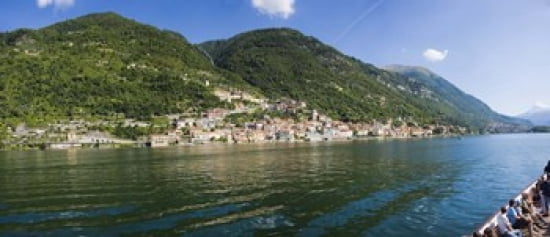 Town at the waterfront Sala Comacina Lake Como Como Lombardy Italy Canvas Art - Panoramic Images (30 x 13)