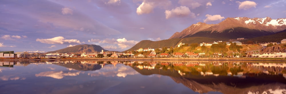 Town at the waterfront Ushuaia Tierra Del Fuego Argentina Canvas Art - Panoramic Images (6 x 18)