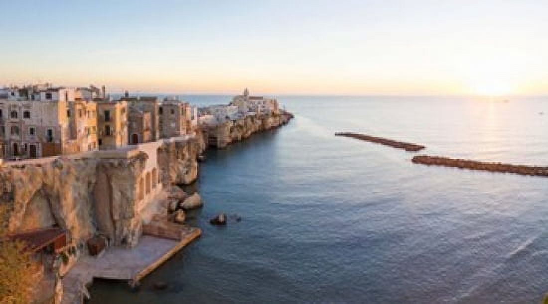 Town at the waterfront Vieste Gargano Foggia Province Puglia Italy Canvas Art - Panoramic Images (36 x 20)
