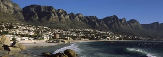 Town at the coast with a mountain range Twelve Apostle Camps Bay Cape Town Western Cape Province Republic of South Africa Canvas Art - Panoramic Images (36 x 13)
