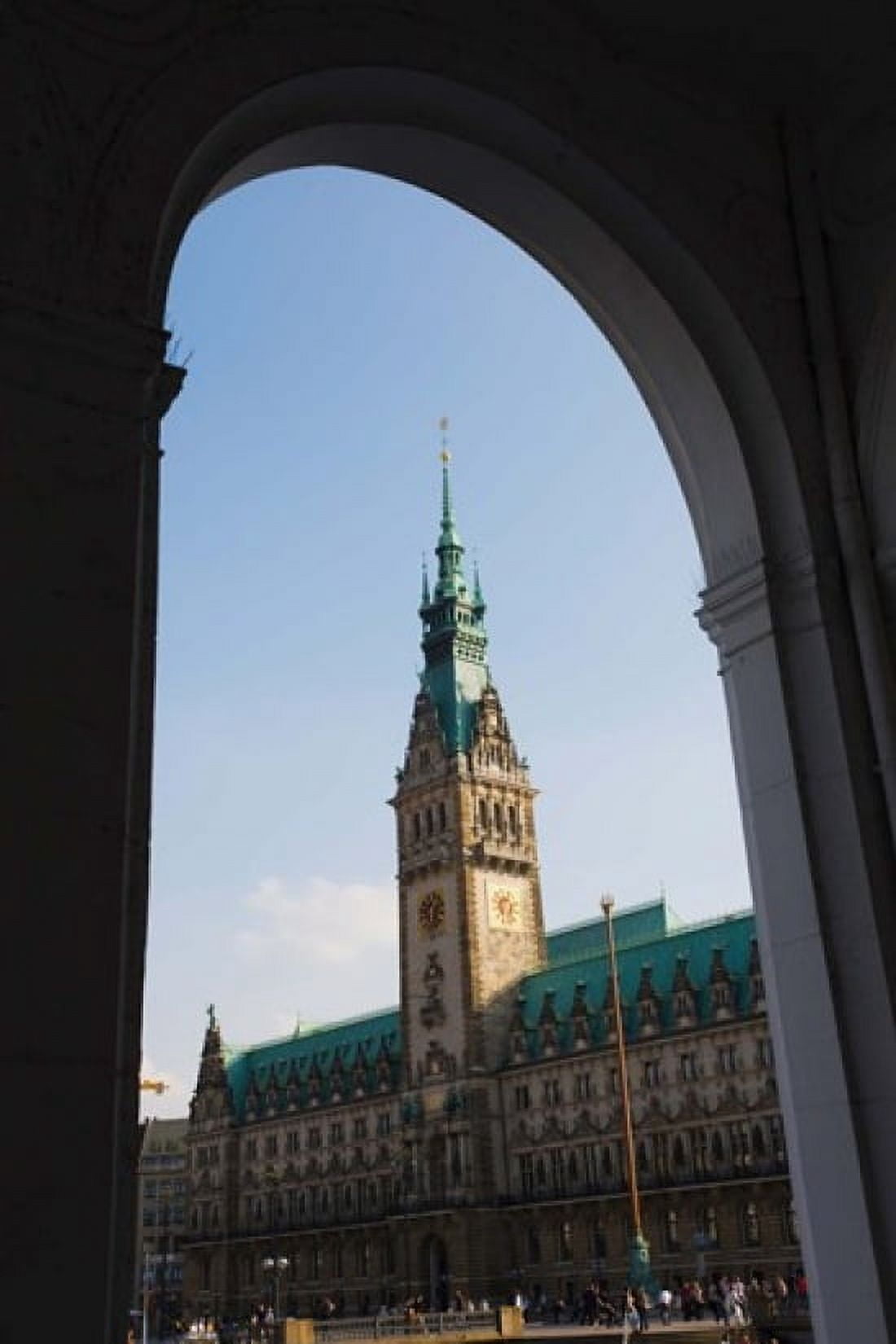 Town hall viewed through an arch Hamburg Town Hall Hamburg Germany Canvas Art - Panoramic Images (24 x 36)