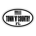 thumbnail image 1 of Town 'n' Country FL Florida Hillsborough County Stealthy Subdued Old Glory US Flag Oval Euro Decal Bumper Sticker 3M Vinyl 3" x 5", 1 of 2