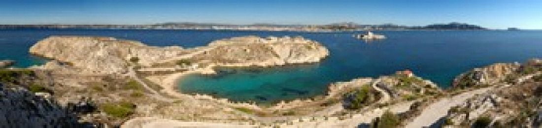 Town of Marseille in the background Mediterranean Sea Provence-Alpes-Cote DAzur France Canvas Art - Panoramic Images (40 x 10)
