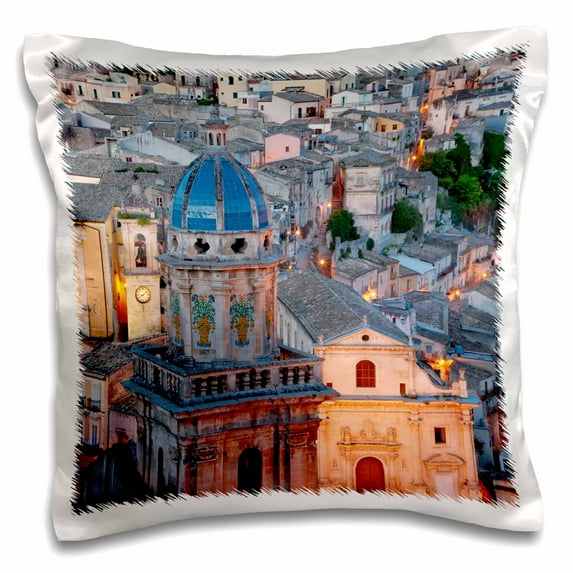 3dRose, Town of Ragusa, Sicily, Italy, 16x16 inch Pillow Case