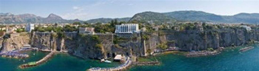 Town on a cliff Sorrento Naples Campania Italy Canvas Art - Panoramic Images (20 x 5)