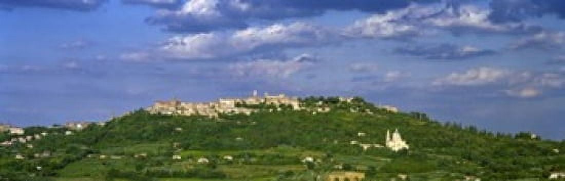 Town on a hill Montepulciano Val di Chiana Siena Province Tuscany Italy Canvas Art - Panoramic Images (18 x 6)
