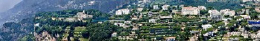 Town on a hill Ravello Amalfi Coast Campania Italy Canvas Art - Panoramic Images (22 x 4)