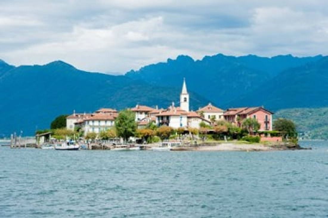 Town on an island Isola dei Pescatori Stresa Lake Maggiore Piedmont Italy Canvas Art - Panoramic Images (36 x 24)