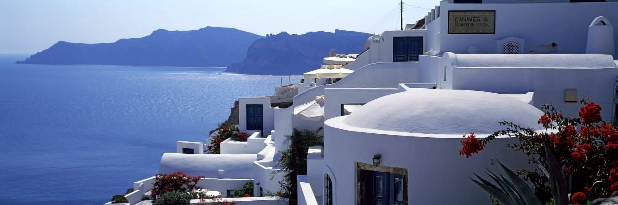 Town on an island Oia Santorini Cyclades Islands Greece Canvas Art - Panoramic Images (27 x 9)
