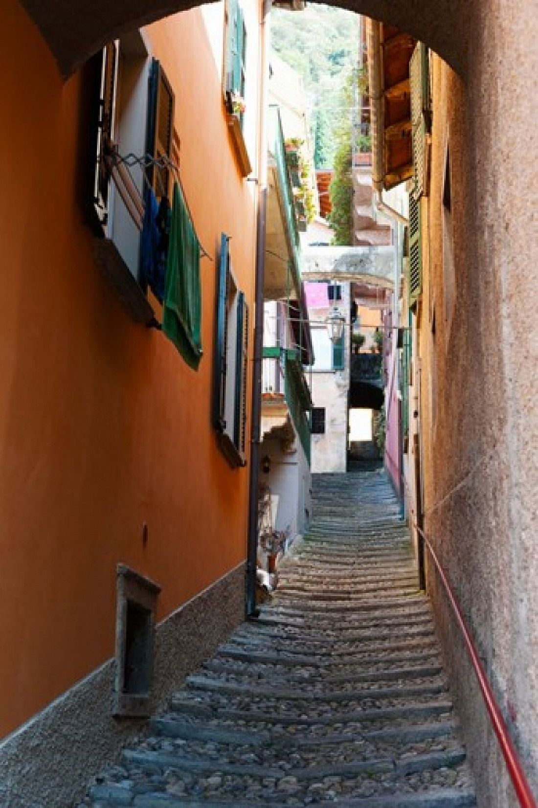Town steep street Varenna Como Lombardy Italy Canvas Art - Panoramic Images (24 x 36)