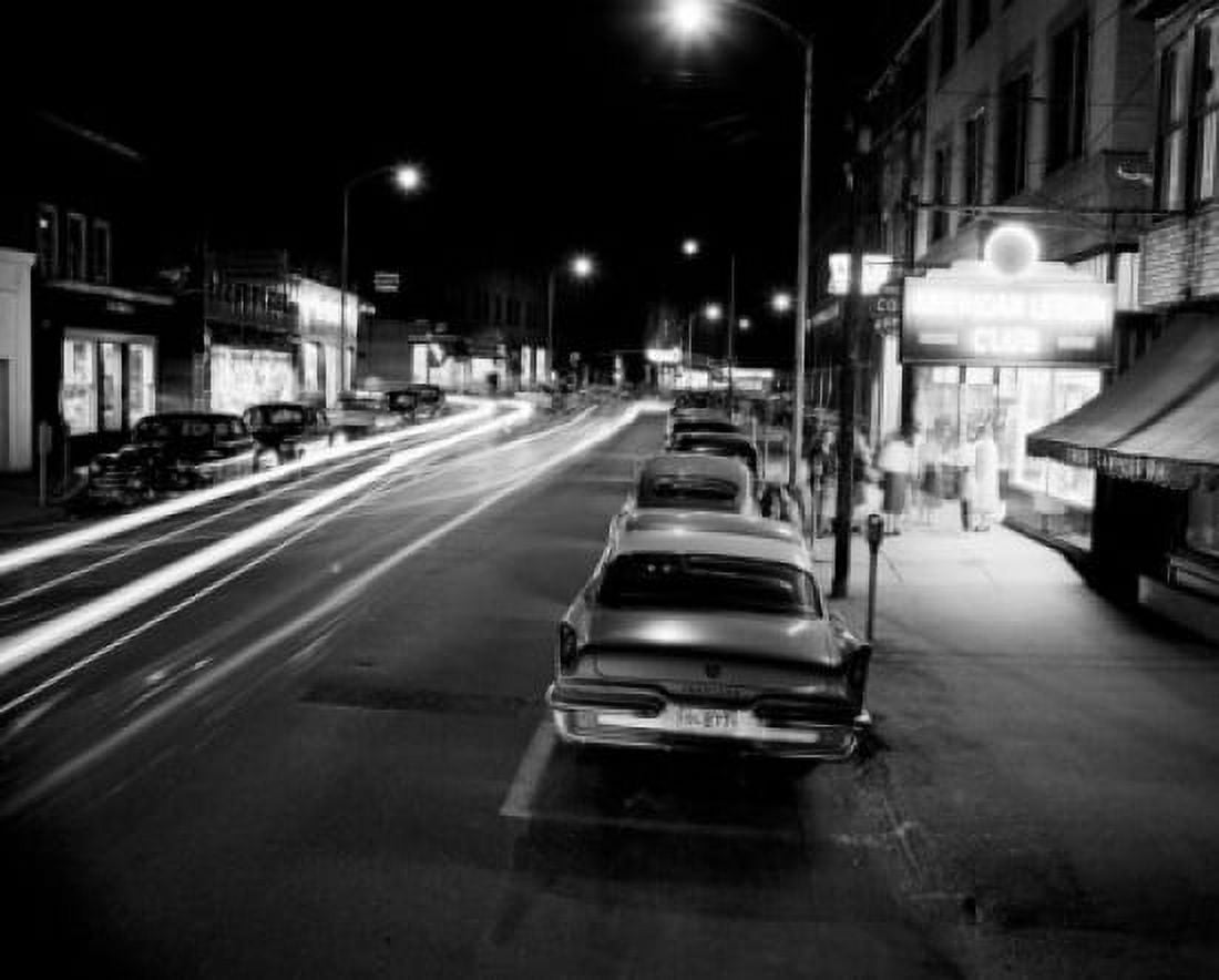 Town street by night Canvas Art - (24 x 36)