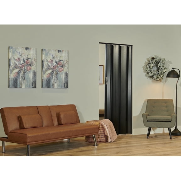 Towne Collection Berkshire Black Vinyl Folding Door Fits One 36" x 80" Opening