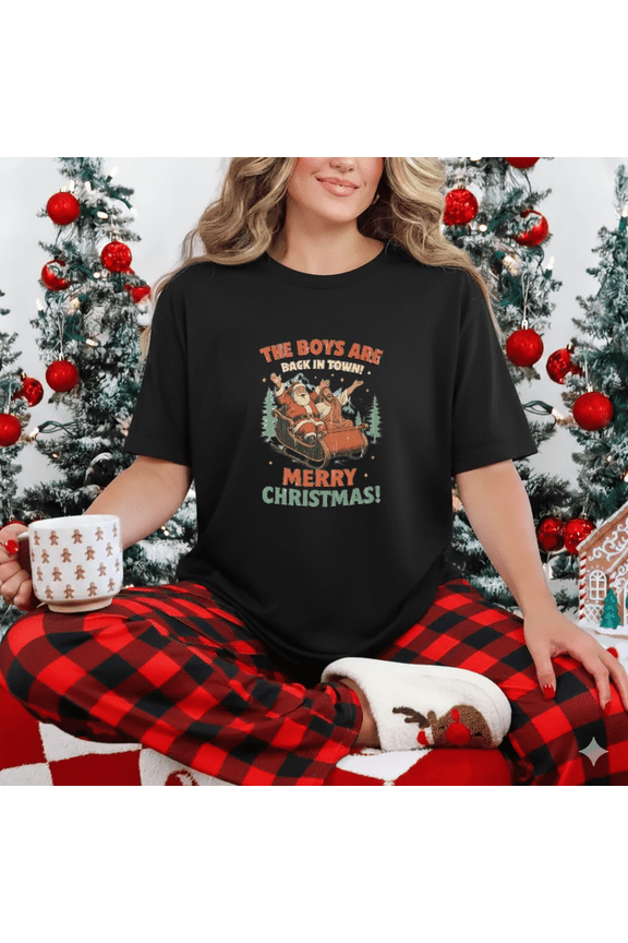 Townfestive Essential Boys Are Back In Town Merry Holiday Winter Unisex T-Shirt, up to size 5XL
