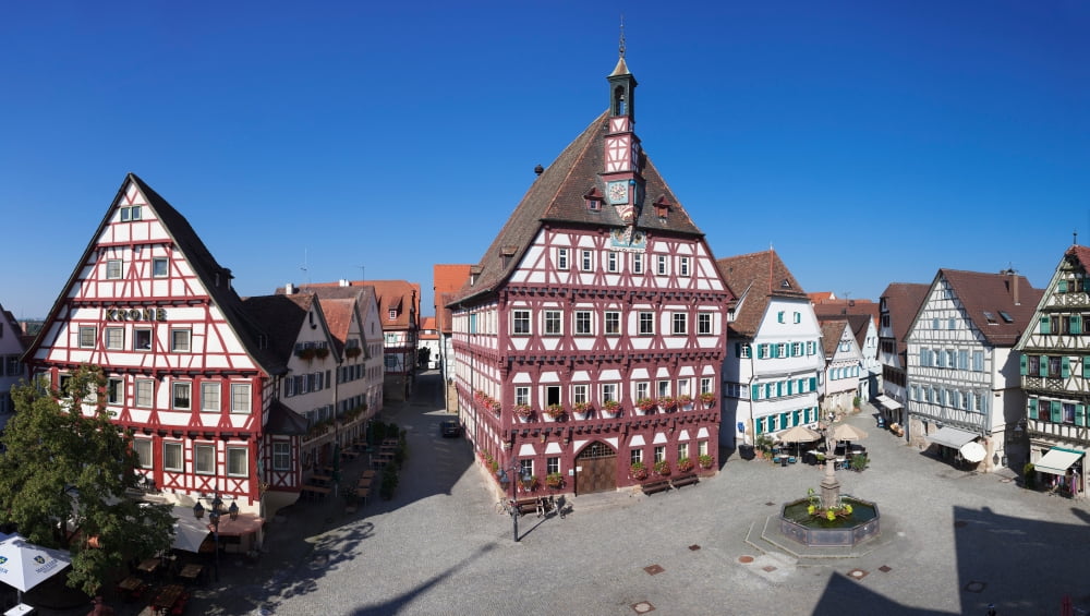Townhall at marketplace Markgroningen Ludwigsburg Baden-Wurttemberg Germany Canvas Art - Panoramic Images (36 x 12)