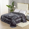thumbnail image 1 of Townhouse Super Soft Floral Embossing Weighted Blankets Solid Design Warm Heavy Blanket, 1 ply Jumbo Size (Gray), 1 of 8