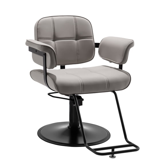 Towning Heavy Duty Hydraulic Pump 360 Swivel Barber Salon Chair Hair Styling (Gray)
