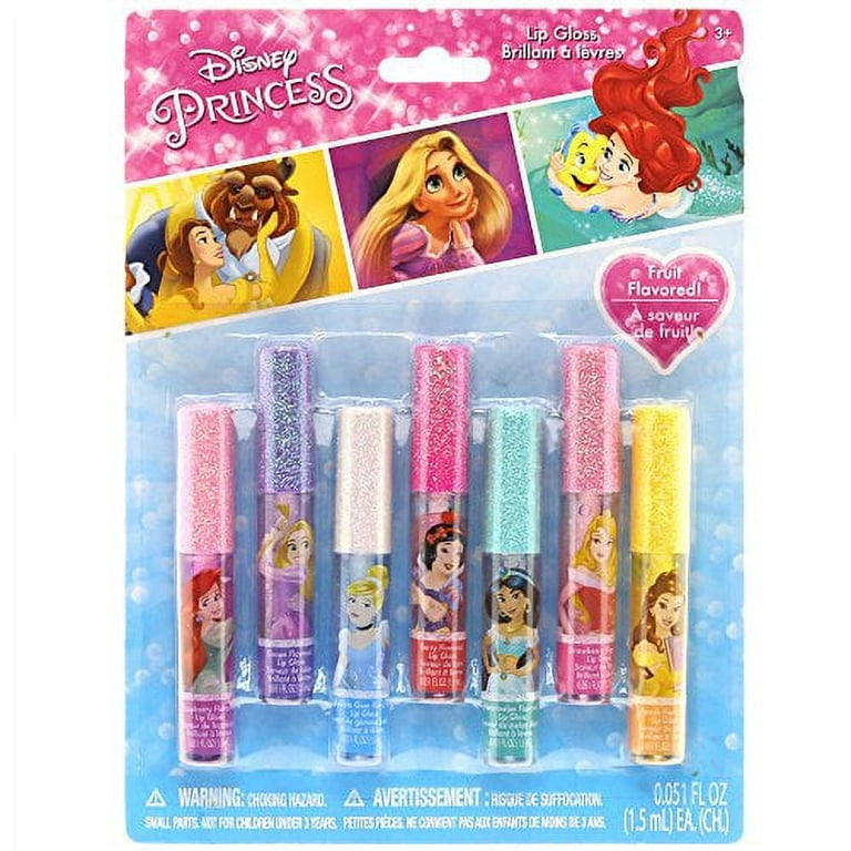 Townley Girl Disney Princess Super Sparkly Lip Gloss Set, 0.05 Fl